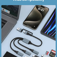 USB Type C HUB Multiple Splitter Adapter OTG Data Transfer 3/2 Port USB Power Charging Hub Cable Connector Adapter