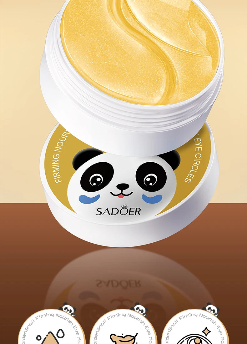 60pcs SADOER Golden Snail Eye Mask Anti Dark Circles Remove Eyes Bags Firming Hydrating Patches Beauty Skin Care