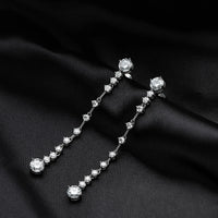 FEOBUR 3/6cttw Full Moissanite Drop Earrings for Women 925 Sterling Silver Lab Diamond Long Earring Bridal Wedding Jewelry GRA