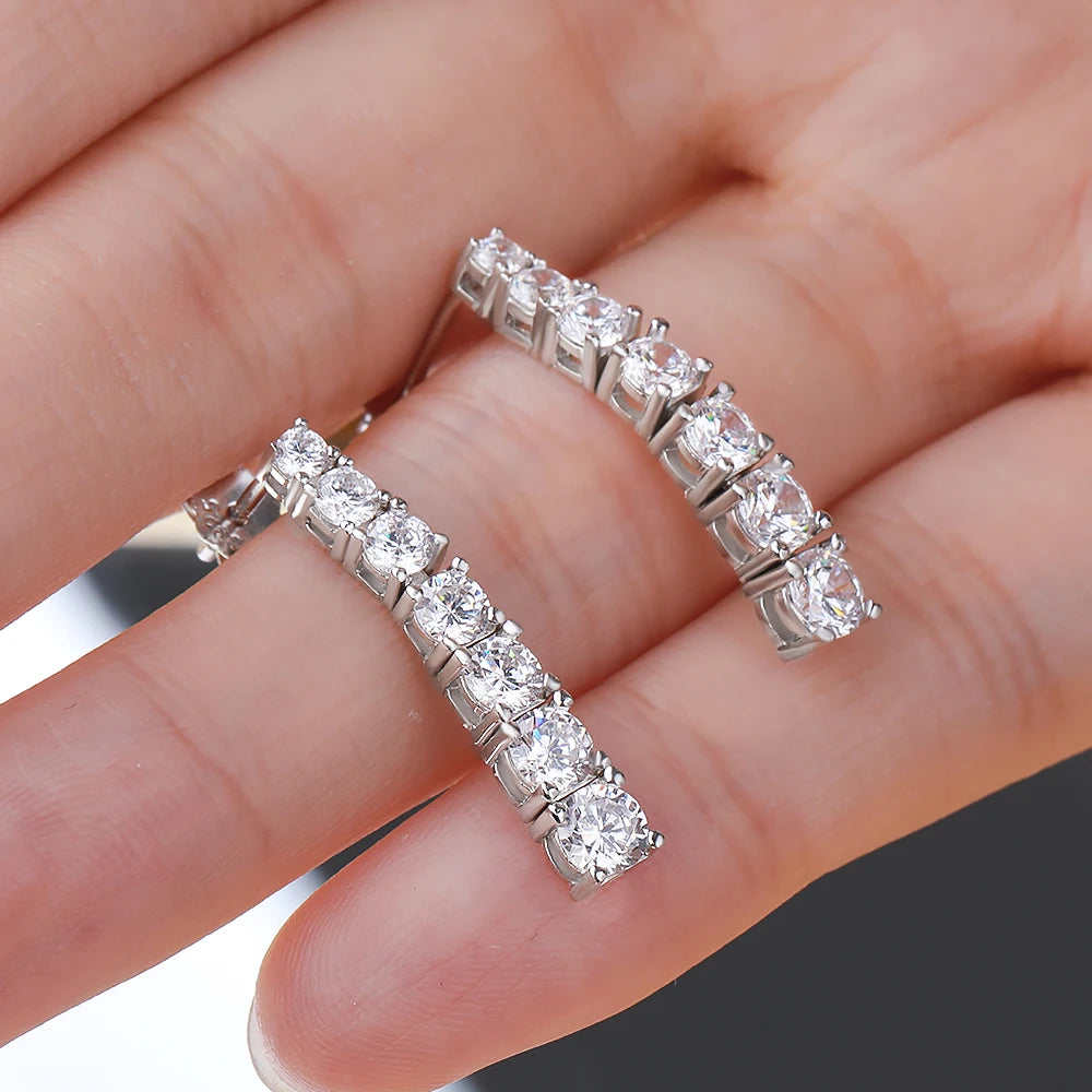 BXINY 2.8CT Full Moissanite Drop Earrings S925 Silver D Color Lab Diamonds Tassel Dangle Earring for Women Wedding Gifts Jewelry