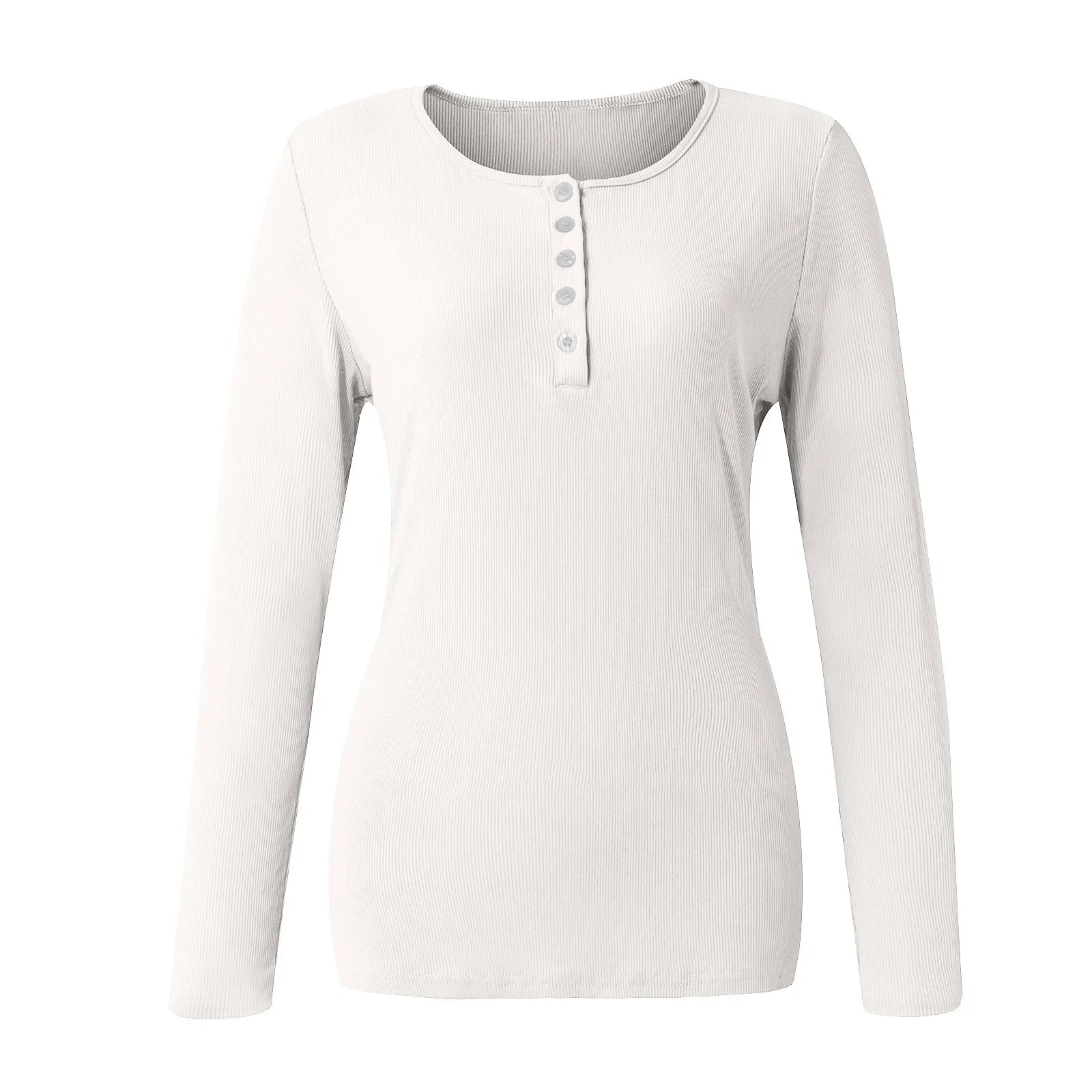 Women'S Button Color V-Neck Long Sleeve T-Shirt Top Blouse Tee Solid Color Sexy Slim Spring Autumn Lady Button Knit Top Women So