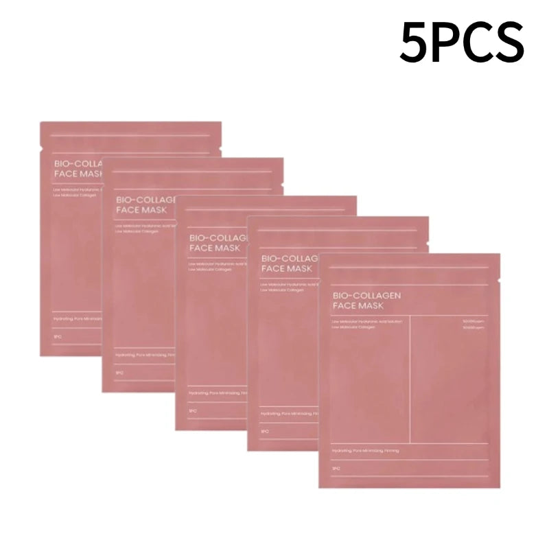1-5pcs Bio Collagen Face Mask Shrink Pores Deep Hydrating Overnight Mask Moisturizing Refreshing Brightening Face Skin Care