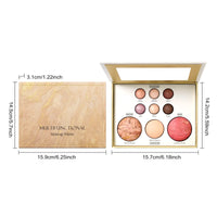 Makeup Set Multiple Functions Easy Carry Eyes Shadow Powder Blusher Highlight Brightening Sleeping Silkworm Facial Makeup Board