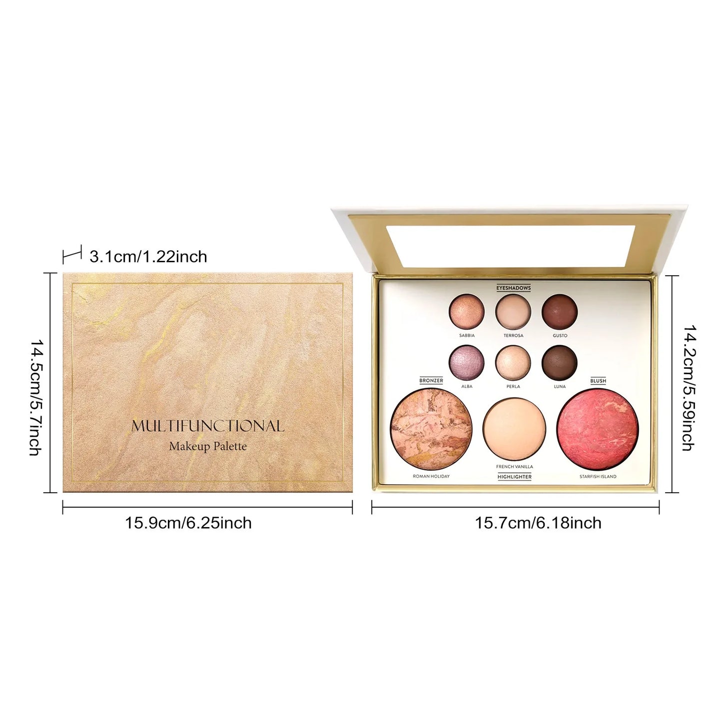 Makeup Set Multiple Functions Easy Carry Eyes Shadow Powder Blusher Highlight Brightening Sleeping Silkworm Facial Makeup Board