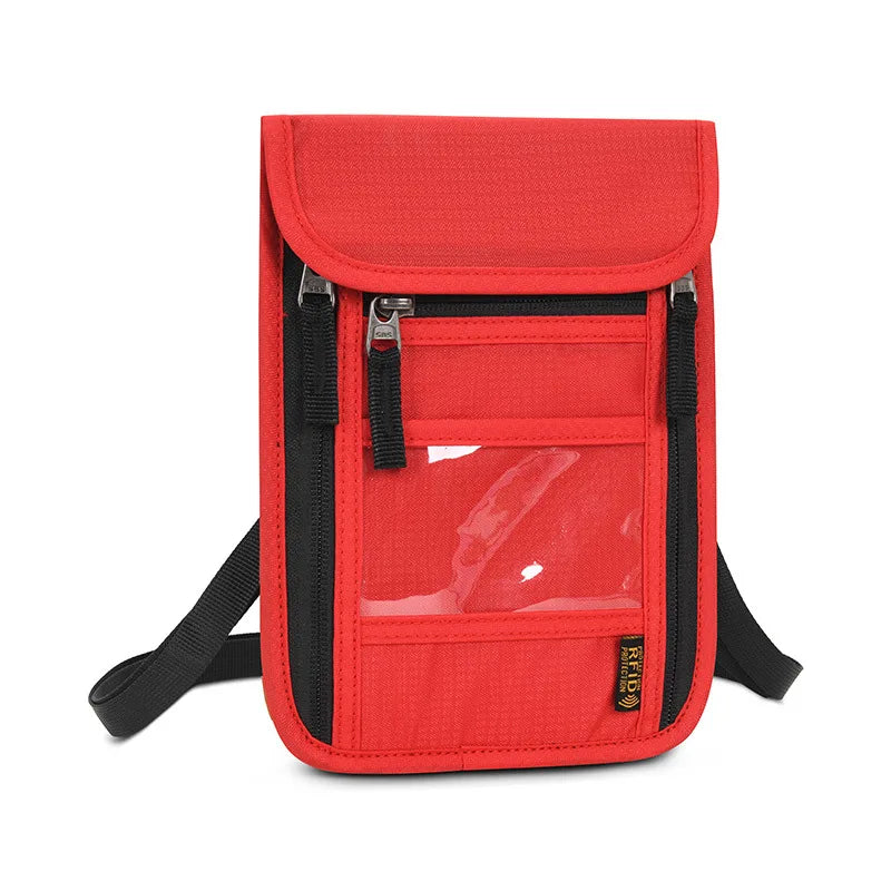 Travel Passport Bag Neck Document Bag Nylon Wallet Family Rfid Blocking Multi-Pockets Anti-Theft Credit Card Passport Holder New