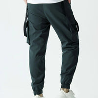 Fashion Men's Casual Techwear Drawstring Multi Flap Pockets Cargo Pants Hip hop Joggers Pant