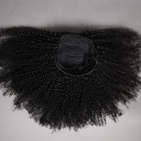 Beginner Friendly 3 In 1 Half Wig Human Hair Kinky Curly Coily Half Wig Invisible Drawstring Glueless Curly Flip Over Wig 180%