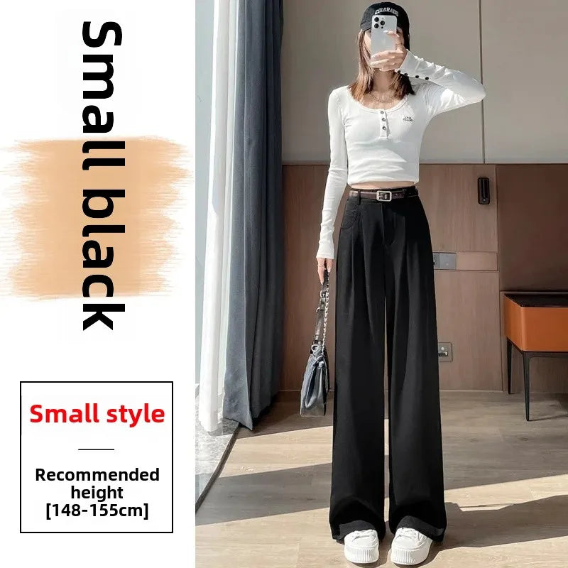 High Waist Slim Fit Straight Leg Suit Pants Wide Leg Casual Trousers Women's Autumn New Arrival Red Color Business Office Wear