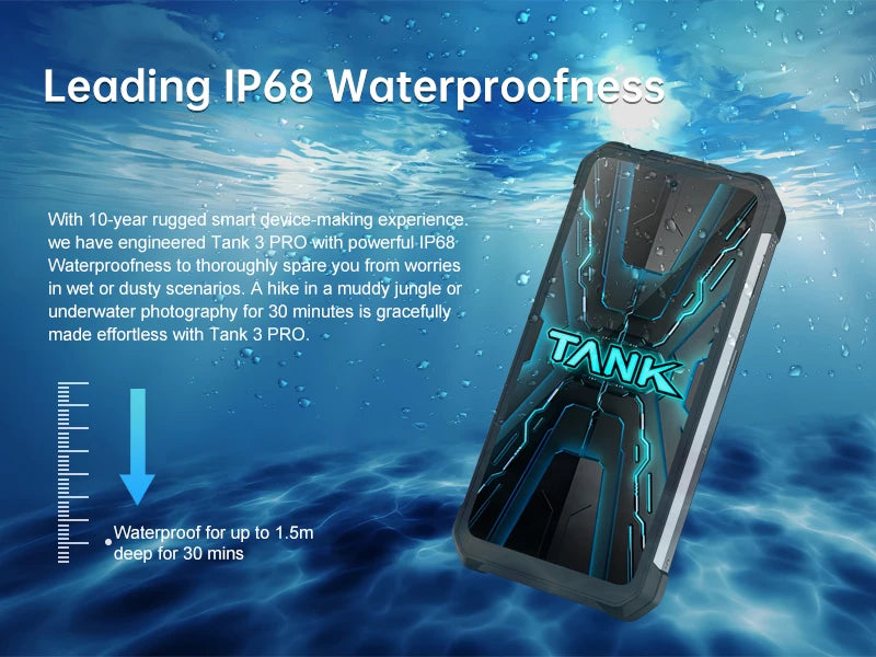 Unihertz Tank 3 Pro 8849 with 100 Lumens 120Hz Projector ,32GB/36GB RAM,512GB ROM,23800mAh 120W Fast Charger,5G,200MP Camera