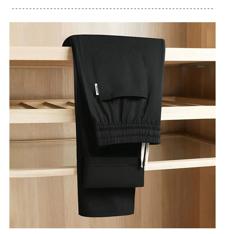 Summer Men's Elastic Waist Casual Pants Drawstring Jogger Pants Sports Wear Running Sweatpants 5XL