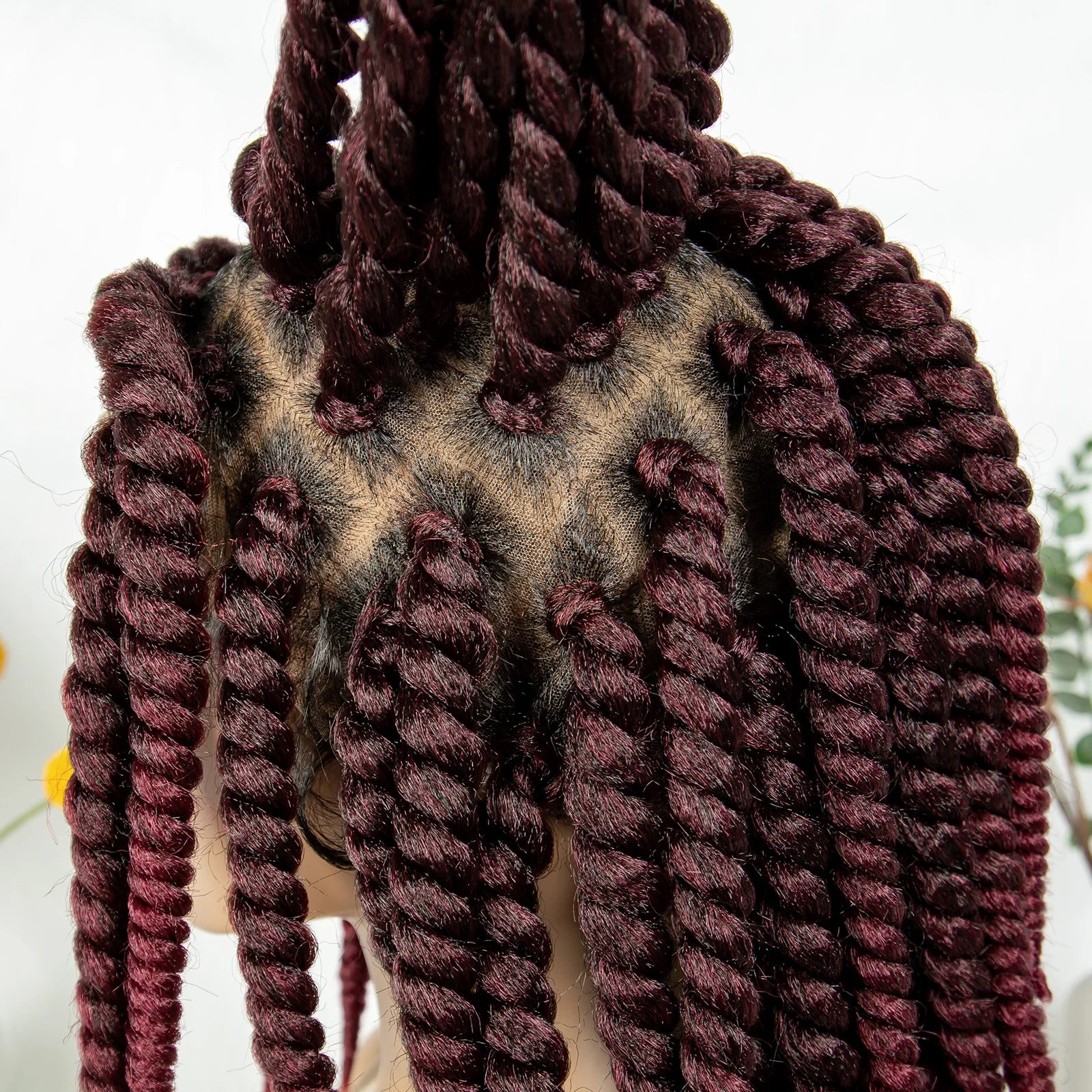 16" Full Lace Twisted Braided Wigs for Black Women Synthetic HD Lace Front Braids Wigs with Baby Hair Natural Lace Braiding Wigs