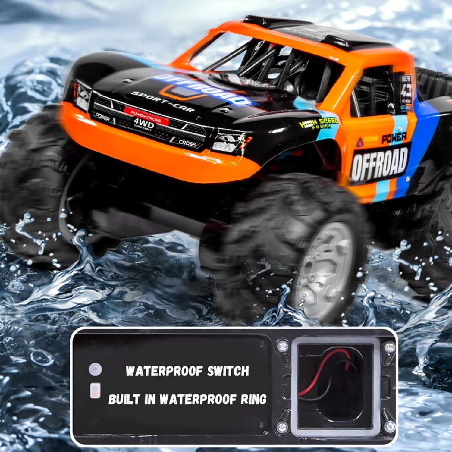 RC Off Road Car 1/14 Stunt Vehicle 4WD Remote Control Amphibious Waterproof Pickup Truck Climbing Car RTR Model Toys for Boys