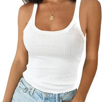 Y2K Slim Tank Tops Summer Lady Backless Solid Color Stretch Streetweaer Vests SSFZC-2501