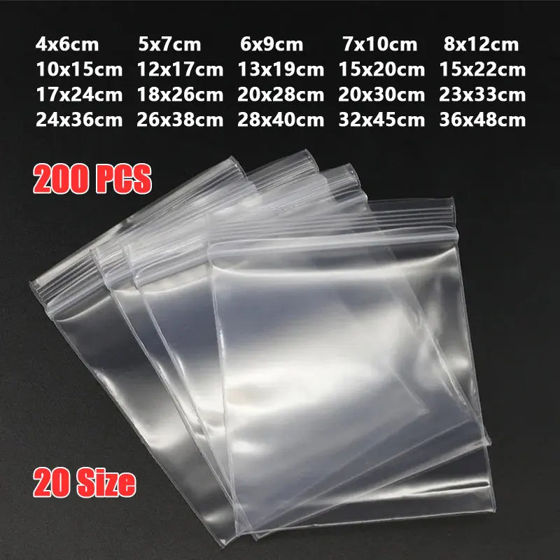 Small Zip Lock Plastic Bags Reclosable Transparent Bag Vacuum Storage Bag Ziplock Food Storage Bags Plastic Zip bag Sealing bag