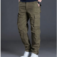 2025 Cotton Multi Flap Pockets Men's Straight Leg Cargo Pants Loose Casual Outdoor Pants Men's Work Pants For Hiking Tactical