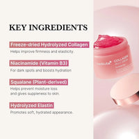 Collagen Jelly Cream Niacinamide FreezeDried Hydrolyzed Collagen Boosts skin's barrier hydration and gives 24h Glow Lifted Look