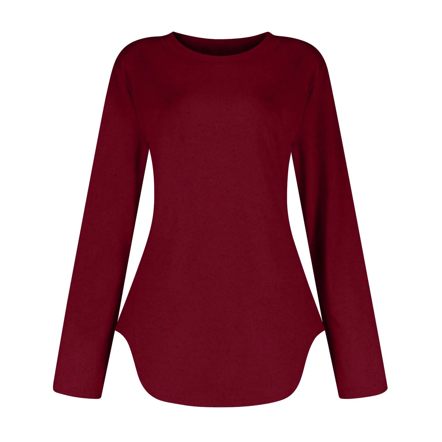 Traf 2024 Mujer Womens Long Sleeve Round Neck Shirts Side Split Basic Loose Tunic Tops Casual Shirts Ropa De Mujer Fashion