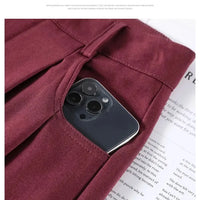 High Waist Slim Fit Straight Leg Suit Pants Wide Leg Casual Trousers Women's Autumn New Arrival Red Color Business Office Wear