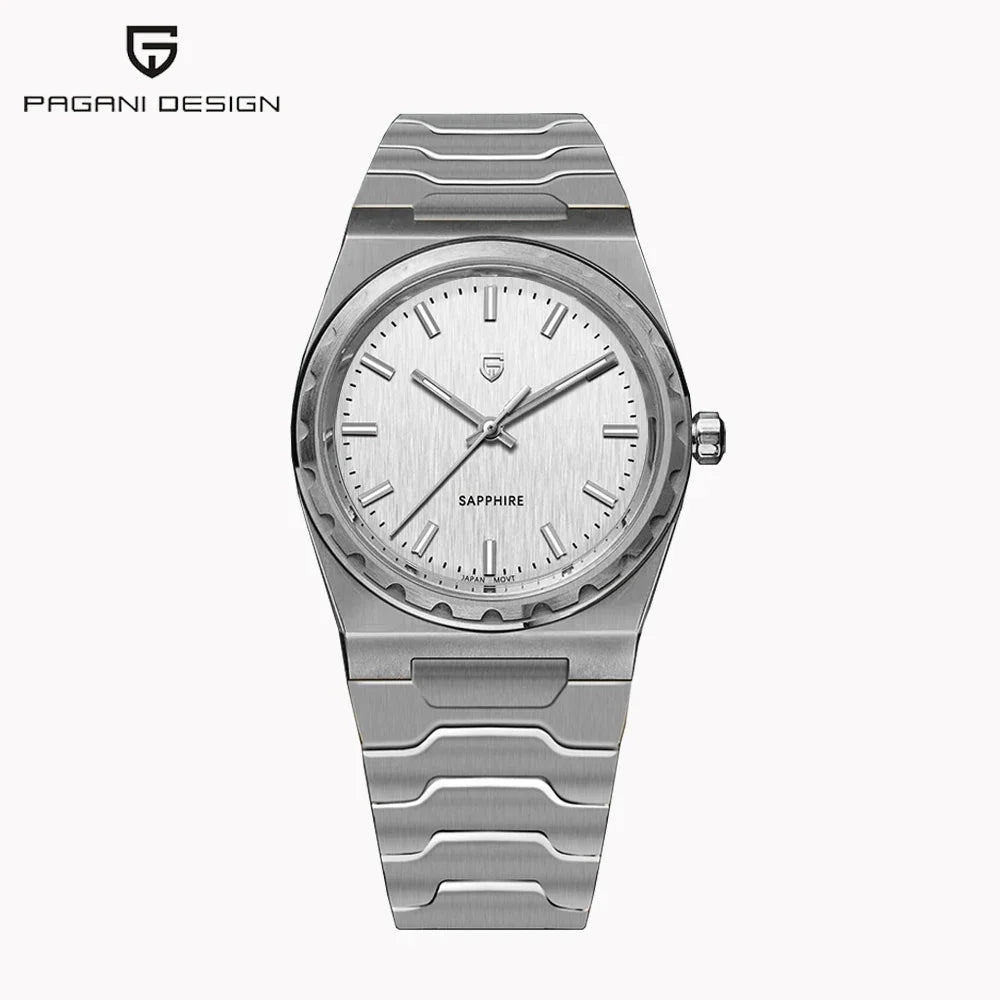 2025 New PAGANI DESIGN Men's Quartz Watch 37MM VJ21 Sapphire Stainless Steel Waterproof Wristwatches Reloj Hombre PDYS020