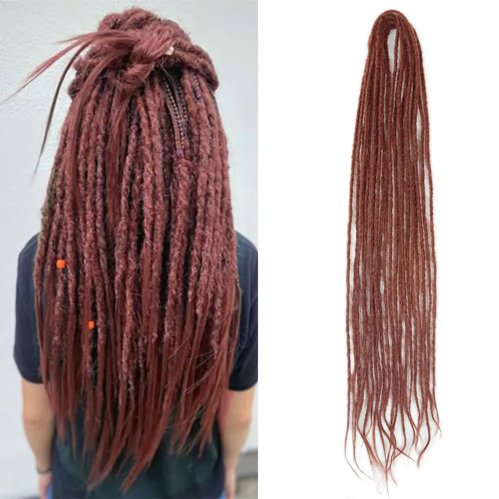 24 inch Synthetic Double Ended Dreadlock Extensions Brownish Blonde Fake Dreads Extensions Reggae Hippie Dreads for Women