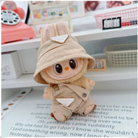 Para 15-17cm Labubu V1 V2 Idol muñeca traje sombrero monos ropa regalo Mini ropa de muñeca de peluche accesorios de atuendo