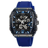 LOQNCE Sports Watches Fashion Men Watches 50m Waterproof Rectangle LED Big Dial Display Digital Watches LED Wristwatches Men