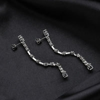 FEOBUR 3/6cttw Full Moissanite Drop Earrings for Women 925 Sterling Silver Lab Diamond Long Earring Bridal Wedding Jewelry GRA