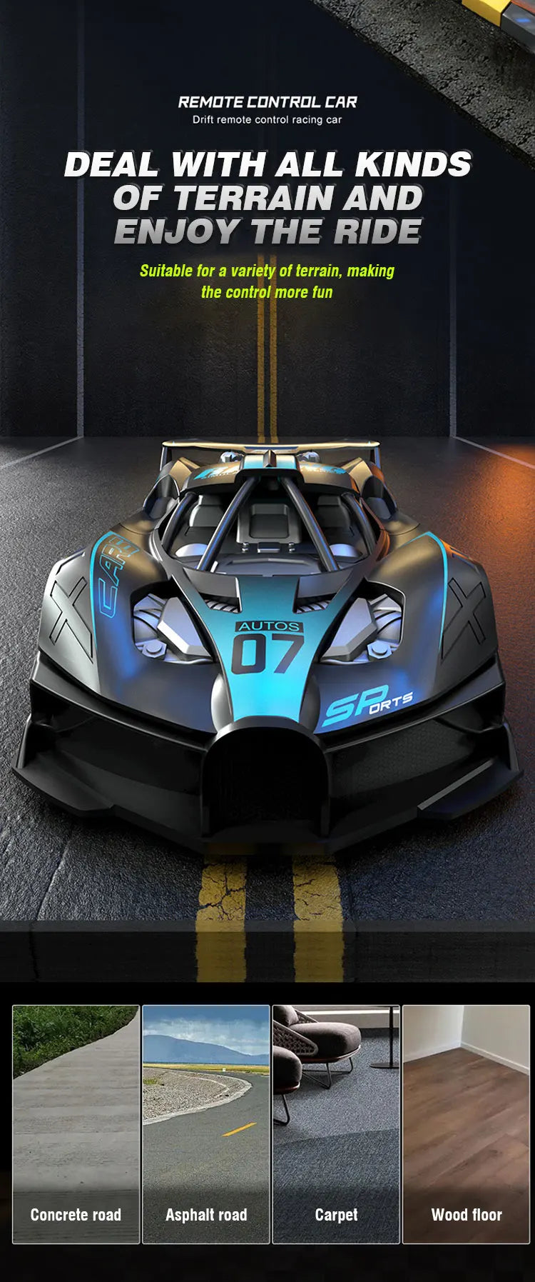 RC Car 4Ch High - Speed Remote Control Drift Electric Sportscar Toy, Perfect Birthday Present for Boys