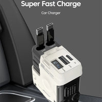 Elough 120W Car Charger Super Fast Flash Charge USB/Type C Multi Port Charger 4 in 1 Expansion Cable