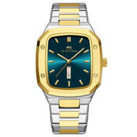 2025 New Men Watch Week Quartz Movement Square Stainless Steel Clock Gold Black Waterproof Luxury Brand Waterproof Sports Watch