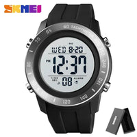 SKMEI 1524  2 Time LED Digital Wristwatches Mens Waterproof Chrono Count Down Male Hour montre homme Big Dial Sport Men Watch