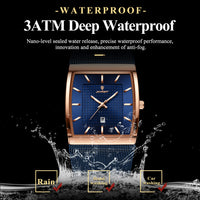 POEDAGAR Luxury Fashion Men Clock Stainless Steel Mesh Date Waterproof Luminous Man Wristwatch Quartz Casual Men's Watches Reloj