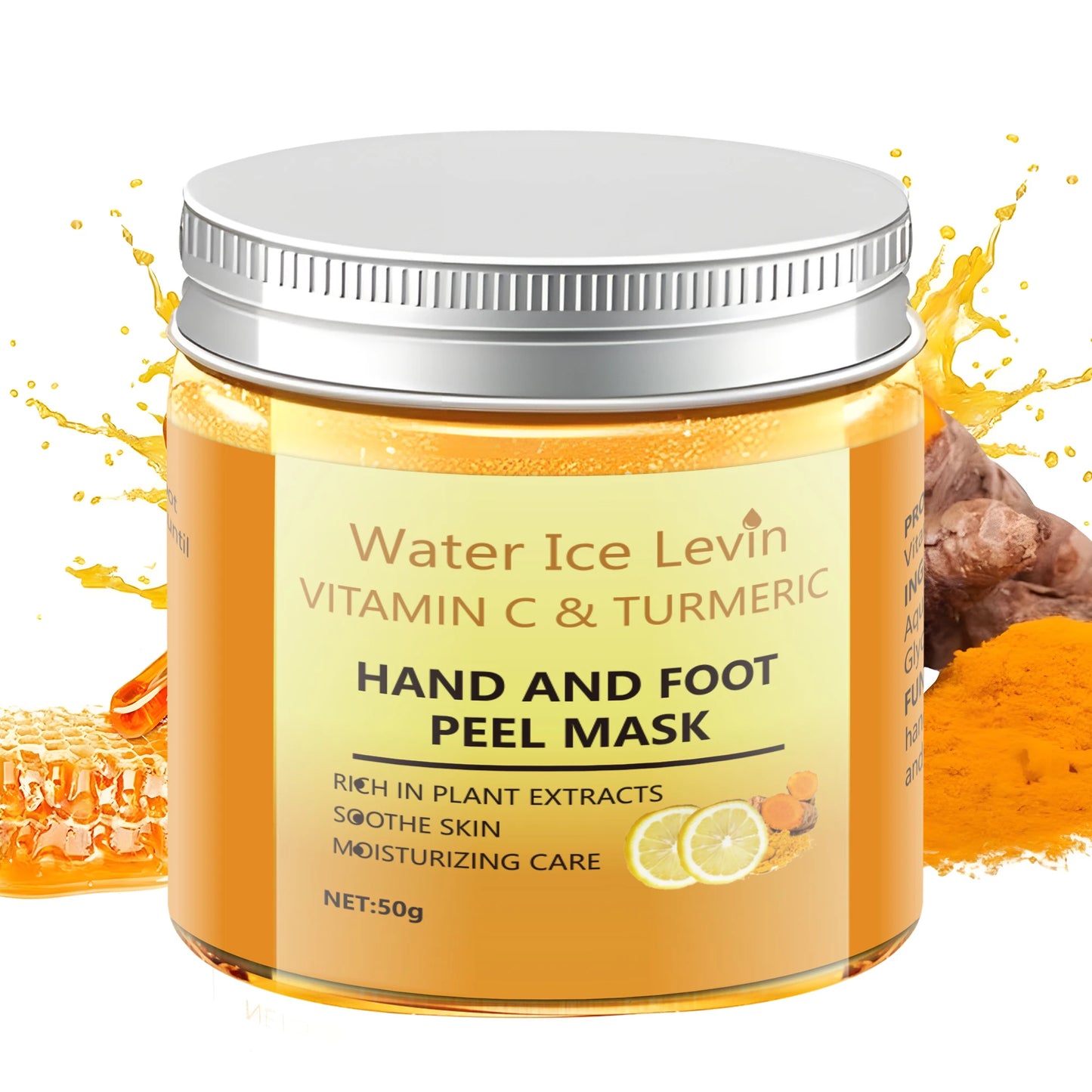 50g Turmeric Vitamin C Hand and Foot Mask, Plant Care, Moisturizing and Moisturizing, Instant Wash, Smooth Repair, Light Skin Nutrition, One Step Fresh Skin