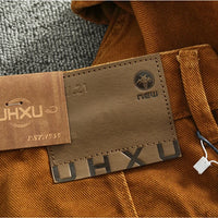 Retro Heavyweight Minimalist Workwear Pants Men's Loose Straight Leg Casual 100% Cotton Twill Woven 3D Stand Cut Tapered Pants