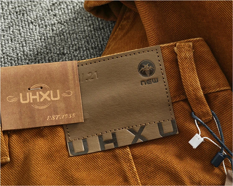 Retro Heavyweight Minimalist Workwear Pants Men's Loose Straight Leg Casual 100% Cotton Twill Woven 3D Stand Cut Tapered Pants