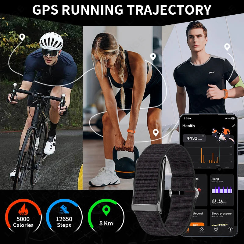 New Smart Watch Men Smart Health Wristband Women GPS Sport Trajectory 1ATM Waterproof All Day Healthy Monitor Fitness Bracelet