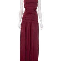 Mozision Off-shoulder Strapless Pleated Sexy Maxi Dress Women Fashion Backless Sleeveless High Waist Ruched Long Dress Elegant