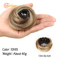 Messy Straight Hair Bun Hair Extensions Synthetic Mini Hair Clip Bun Hairbands Donut Wig Accessories High Bun Hair Extensions