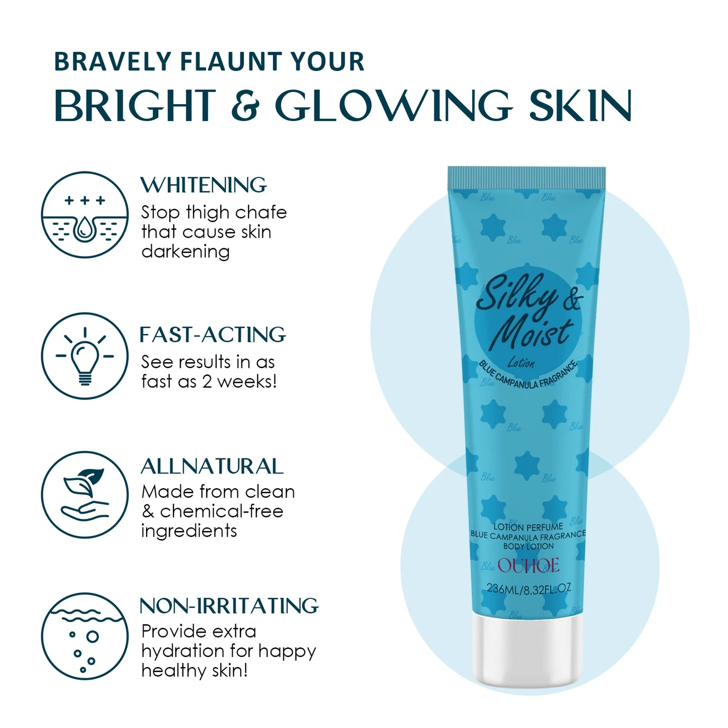 OUHOE Silky&Moist Lotion Body Lightening Armpit Knee Joint Dark Moisturizing Skin Whitening Body Beauty Care