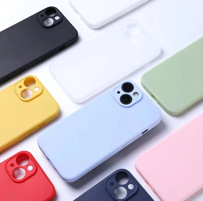 Liquid Silicone Phone Case for iphone 15 14 13 12 mini 11 16 Pro X XR XS Max 15 Plus Shockproof Soft Back Cover Cases