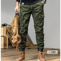 CAAYU Joggers Cargo Pants Mens Casual Y2k Multi-Pocket Male Trousers Sweatpants Streetwear Techwear Military Green Track Pants