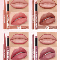 Integrated waterproof lipliner+lipstick lipstick lipstick set,no smudge,no fade,no cup,durable,easy to create a perfect makeup!