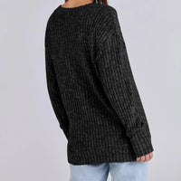 Women's Long Sleeve V-Neck T-Shirt Pit Stripe Milled Fashion Temperament Top