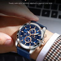 POEDAGAR Luxury Sports Man Wristwatch Military Quartz Men Watch Waterproof Luminous Chronograph Date Leather Men's Watches Reloj