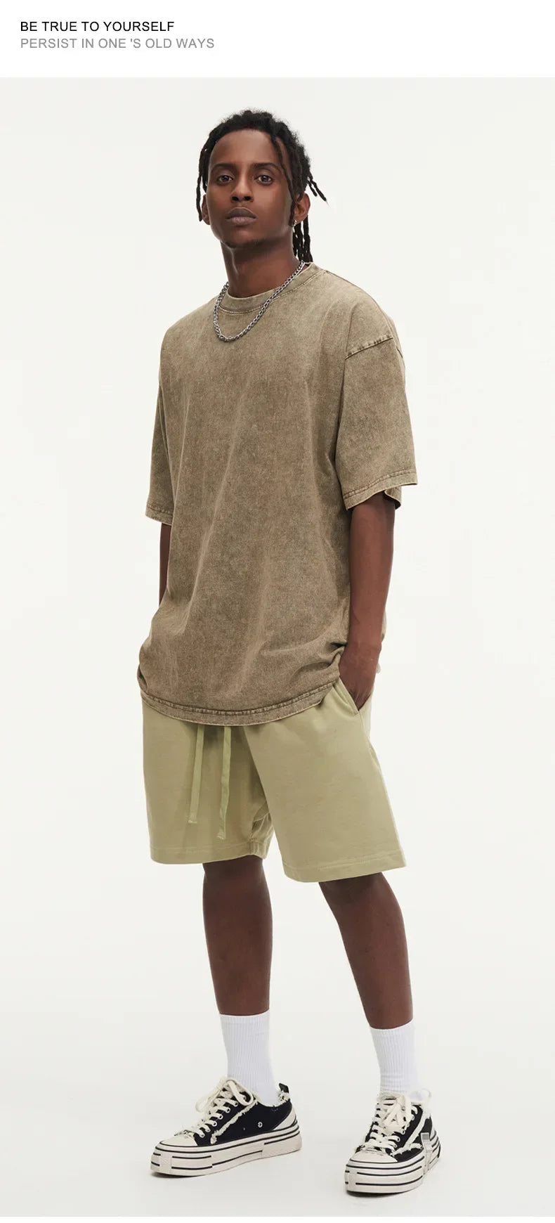 Summer men's washed T-shirt women's cotton loose round neck oversized T-shirt men's Korean Y2k top casual retro