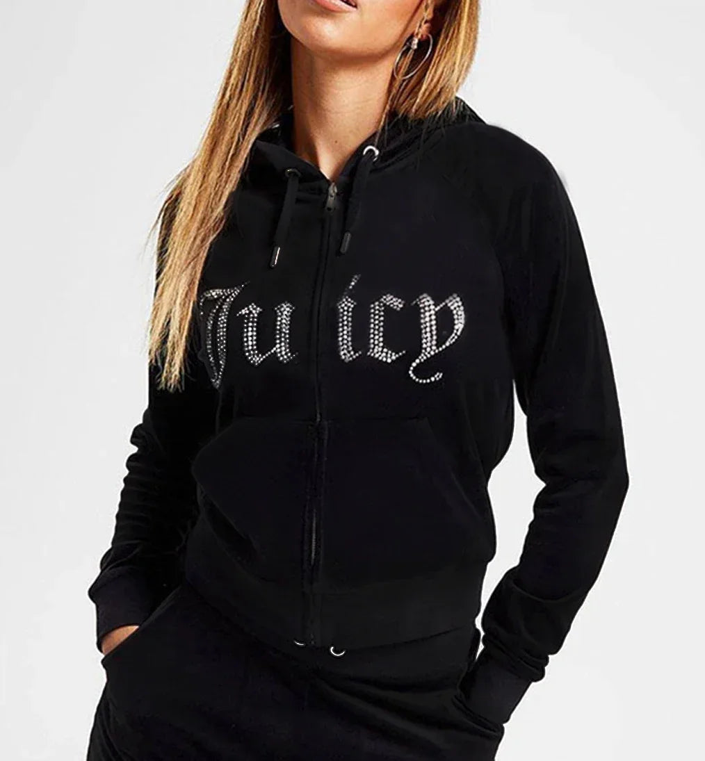 Y2k Zipper Letter Printed Women's Hoodie 2025 Super Large Hoodie Gothic Punk Jacket Long Sleeve Pink Sportswear Street Wear