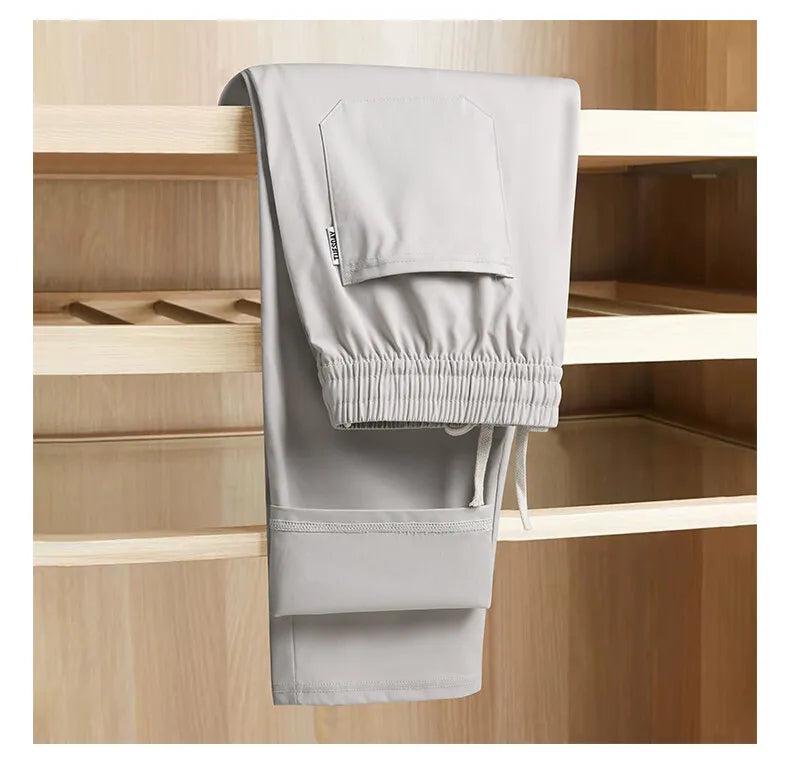 Summer Men's Elastic Waist Casual Pants Drawstring Jogger Pants Sports Wear Running Sweatpants 5XL