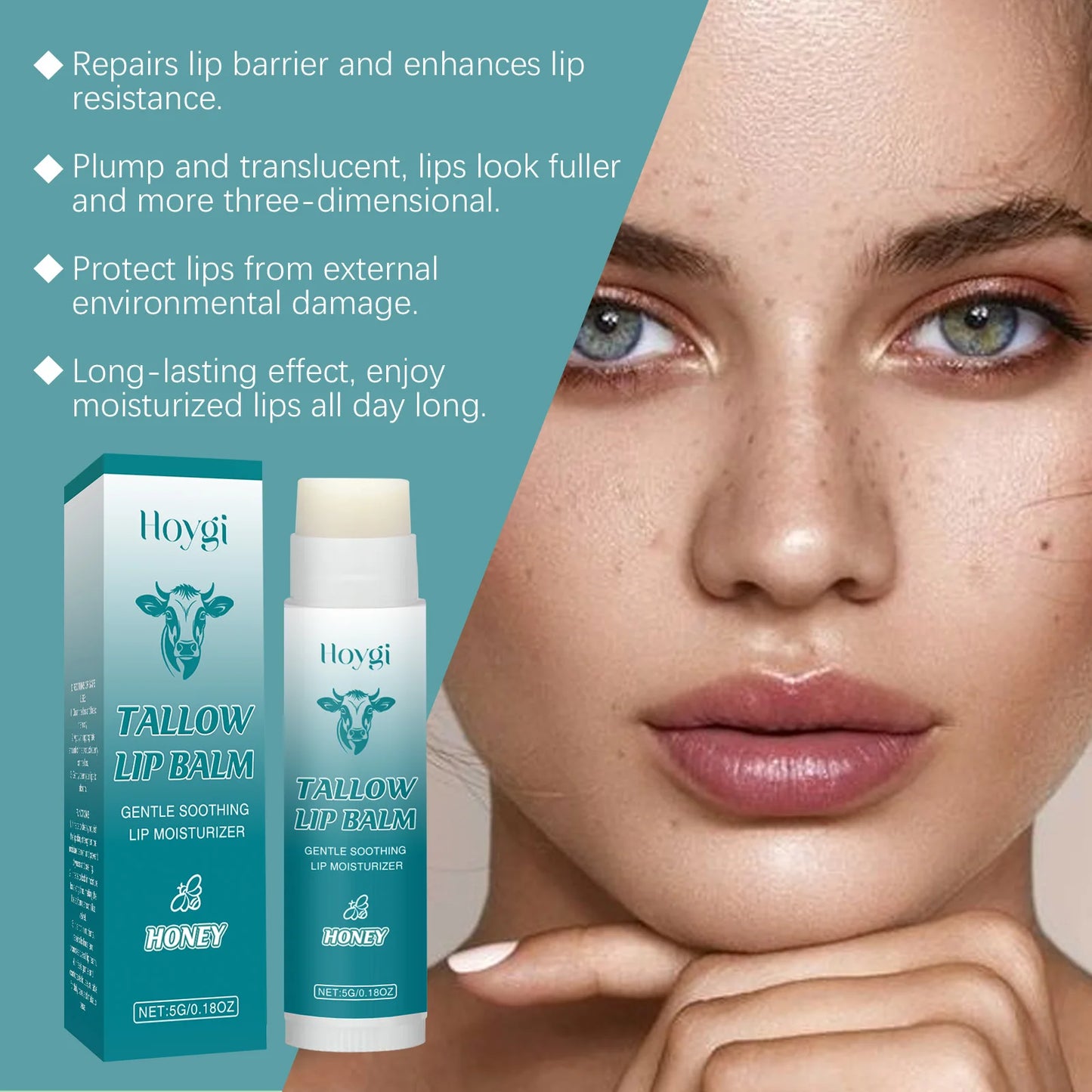 Tallow Lip Balm Deep Moisturizing Removes Dead Skin Gentle Soothing Lip Fades Lip Lines Smoothing Plumps Lips Care