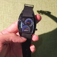Men’s Fashion Quartz Wristwatch Sports Aviation LED Electronic Watch Fan Racing Dashboard Creative Male Digital Watch for Men