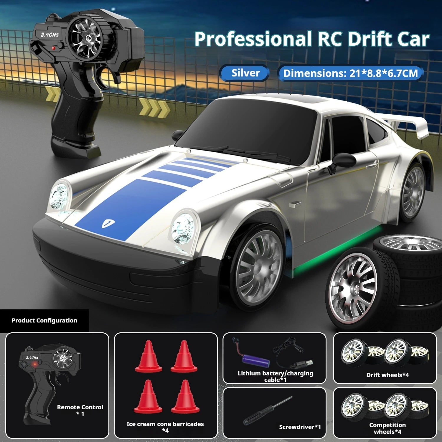 RC Car 1/24 Scale Professional Drift Racing High Speed 4WD Simulation Model RTR Electric Toy Gift for Adults Kids In Stock